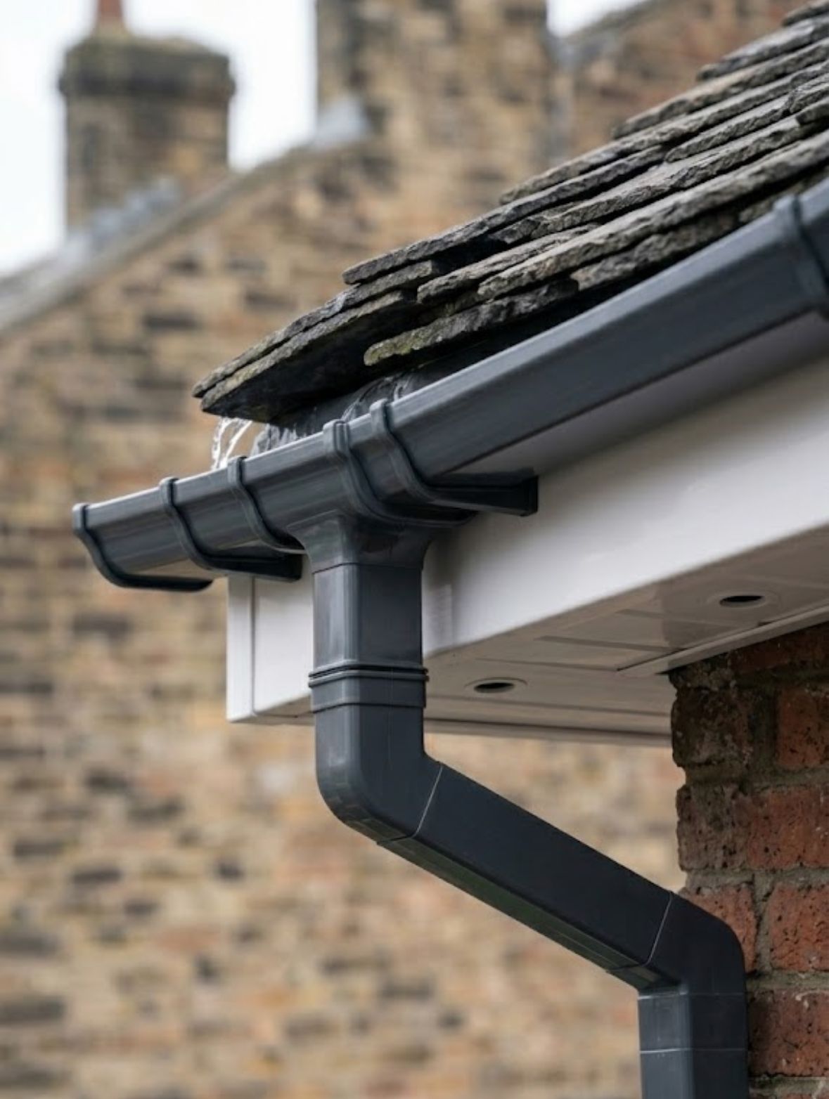 Dark Gutters On House