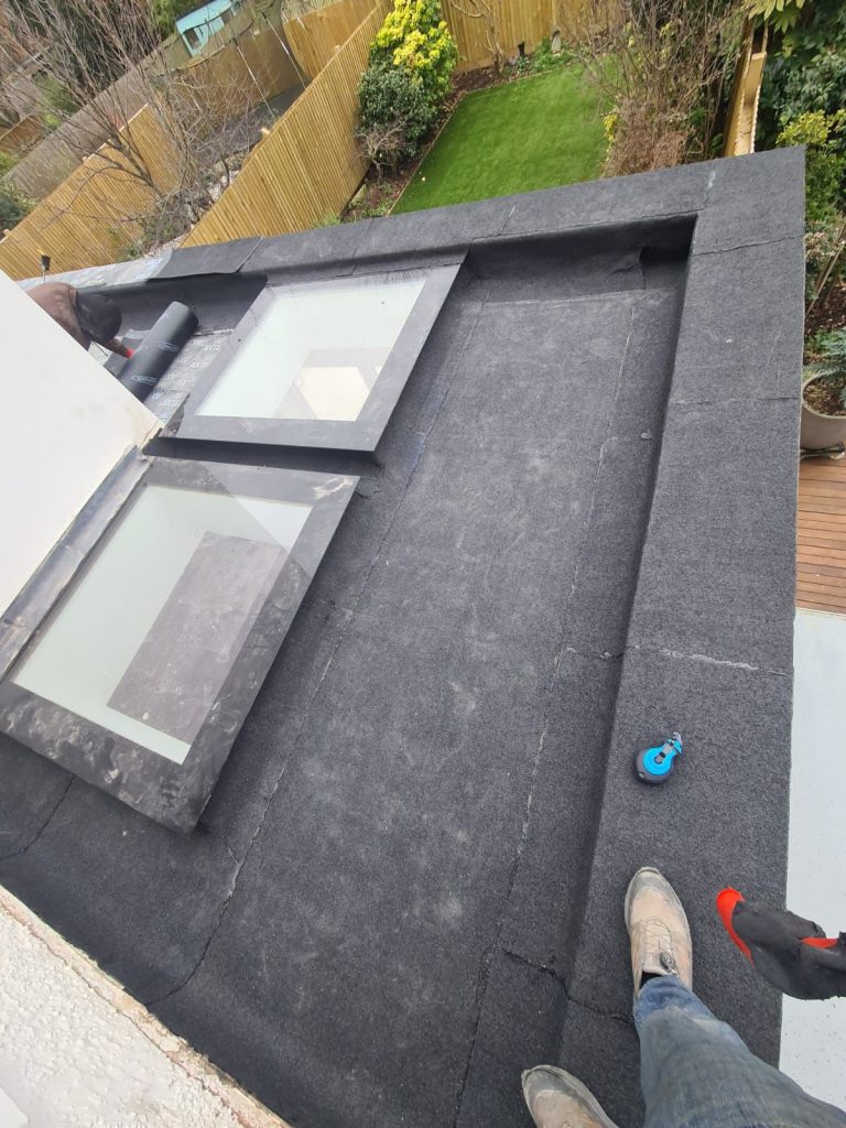 new flat roof and skylights