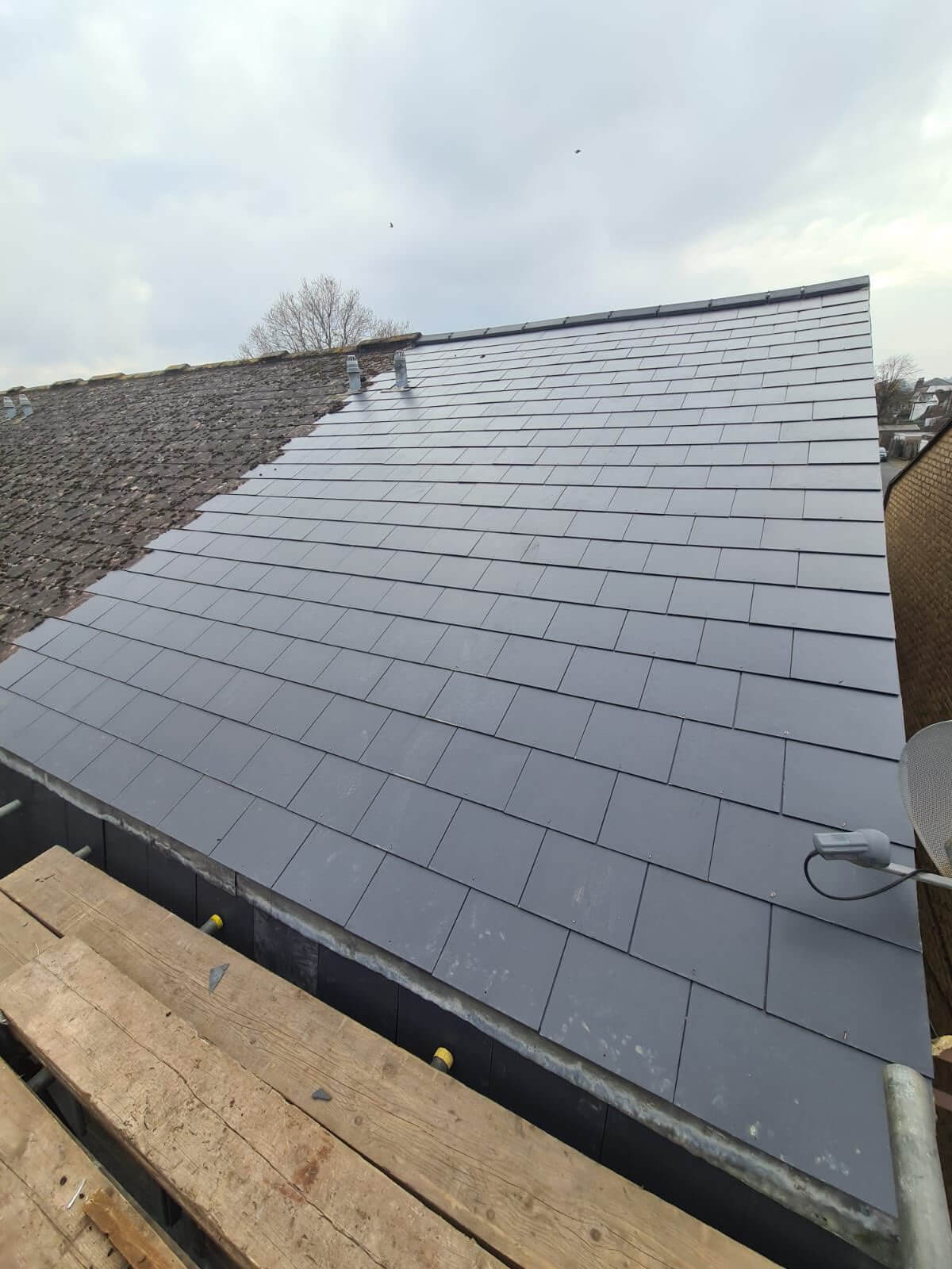 new slate roof installed